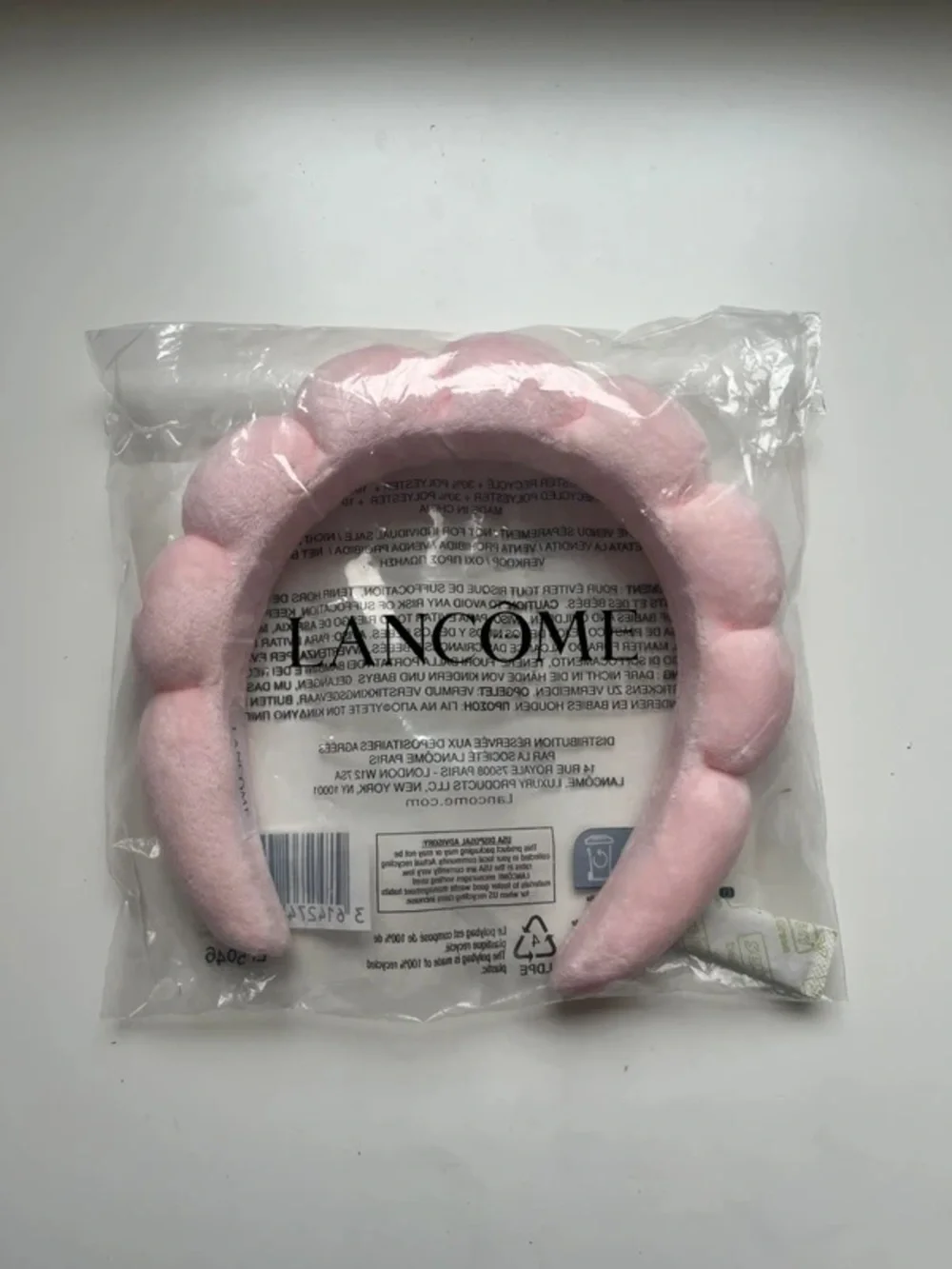 Lancôme Light Pink Plush Scalloped Headband